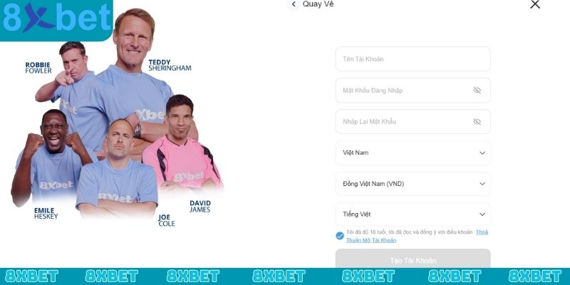 Giải trí hợp lệ sau khi đăng ký 8xbet hoàn tất