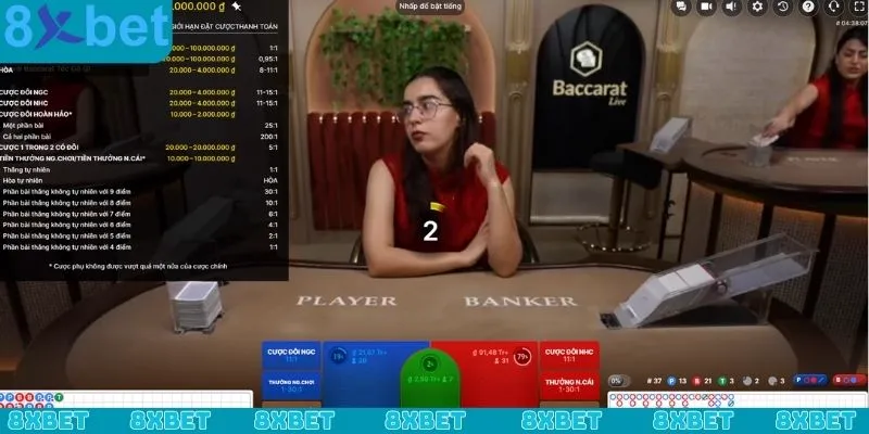 Quy trình chơi Baccarat 8xbet trong 1 ván cơ bản