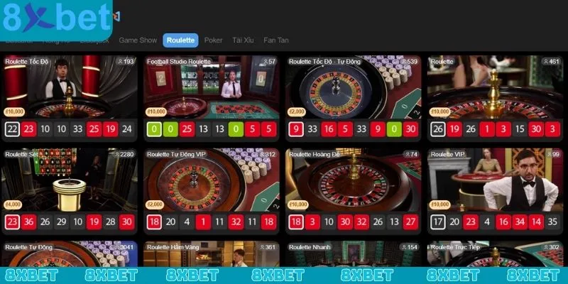 Hệ thống trò chơi Casino 8xbet đỉnh cao