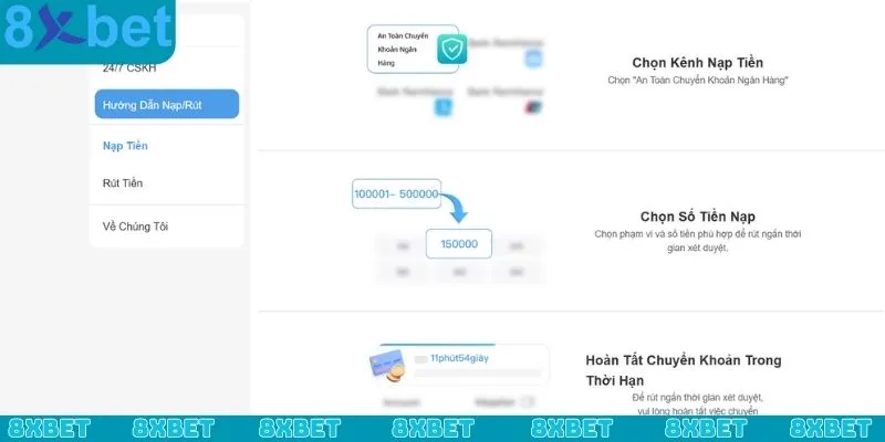 FAQ về quá trình nạp tiền 8xbet