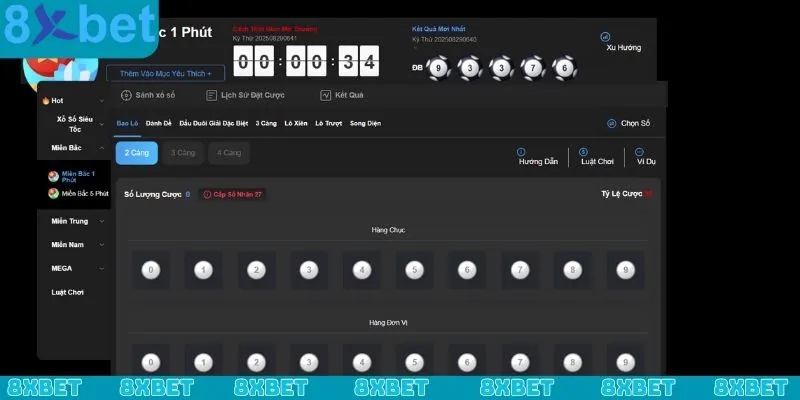 Xổ số miền Bắc 8xbet hiện đại, hấp dẫn
